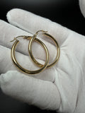 14K Yellow Gold 35mm x 3mm Hoops 2.72g