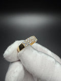 Size 10 Gold over Silver 1.75ctw VS/VVS Lab Diamond 2 Row Ring 6mm 4.3g