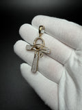 2" 10K Yellow Gold Ankh Pendant with Eye of Horus 1/3ctw Natural Diamond 8.6mm Bail 5.0g