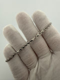 7.5 inch 3mm rope bracelet in 14K white gold, 5.9g, view 3 - Ott Family Jewelry