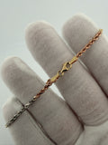 7.5" 14K Tri-Color Gold Rope 2.5mm 3.5g