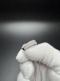 Size 10 Silver 2.1ctw VS/VVS 3 Row Lab Diamond Half Eternity Band 6mm 3.6g