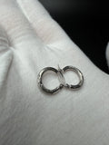 12mm 14K White Gold Fancy Huggies .75g
