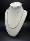 18" Silver 11ctw Moissanite Tennis Chain 3mm 21.5g