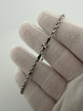 7.5" 14K White Gold Rope 3mm 5.92g