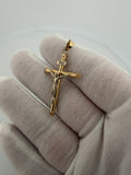 1.75" 14K Two-Tone Crucifix 6mm Bail 1.8g