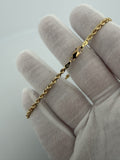 8" 10K Yellow Gold Rope Bracelet 3mm 5.7g