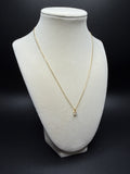 18" Gold over Silver Chain 1/4ctw Round Lab Diamond Solitaire Pendant 1.5g