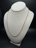 22" 14k Yellow Gold Dia Cut Moon Bead Chain 3mm 14.7g
