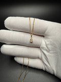 18" Gold over Silver Chain .5ctw Pear Lab Diamond Solitaire 1.5g