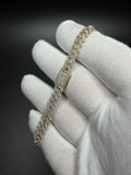 8" Gold over Silver 6ctw VS/VVS Lab Diamond Cuban Bracelet 8mm 19.2g