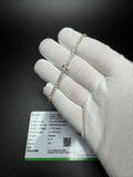 7" 14k Yellow Gold 4.04ctw E-F VS Lab Diamond Tennis Bracelet EGL Certified 2.8mm 5.7g