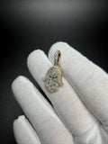 1.25" 10k Yellow Gold 3/4ctw VS/VVS Lab Diamond Hamsa 6.4mm Bail 2.9g