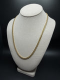 22 inch 5mm semi-solid Cuban link chain in 14K yellow gold, 18.03g, view 3 - Ott Family Jewelry