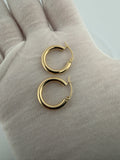 20mm x 3mm 14K Yellow Gold Hoops 1.9g
