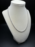 18" 11ctw Moissanite Silver Tennis Chain 2mm 16.5g