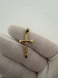 1.25" 14K yellow gold cross / crucifix pendant, 1.0g – Ott Family Jewelry (3)
