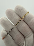 7 inch 2.5mm tri-color rope bracelet in 14K gold, 3.4g, view 3 - Ott Family Jewelry