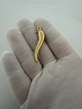 2" 14k Yellow Gold Italian Horn (5mm Bail) 1.73g