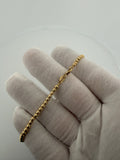 7.5 inch 3mm diamond cut moon bead bracelet in 10K yellow gold, 3.4g, view 3 - Ott Family Jewelry