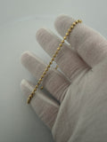 9" 14K Yellow Gold Rounded Cut Moon Bead 3mm 6.25g