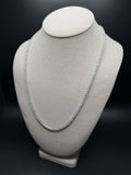 22" Silver 18ctw Moissanite Tennis Chain 3mm 26.5g