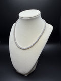 16" Silver 30ctw Moissanite Tennis Chain 4mm 20.5g
