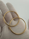 45mm x 2mm 14k Yellow Gold Hoops 2.43g