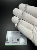 7" 14k White Gold 7.17ctw E-F VS Lab Diamond Tennis Bracelet EGL Certified 3.5mm 8.84g
