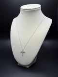 18" 14k White Gold Chain & 1" 1ctw VS/VVS Lab Diamond Cross 1.5g