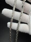 4mm solid 925 sterling silver Byzantine chain — king's chain link weave macro — Ott Family Jewelry