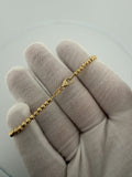 7" 10K Yellow Gold Diamond Cut Moon Bead 3mm 3.22g