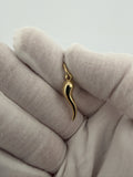 1.25" 14K Yellow Gold Italian Horn 4.6mm Bail 0.8g