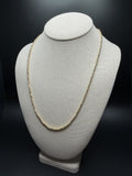 22" 10K Diamond Cut Moon Bead Chain 3mm 9.6g