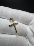 1.25" 14k Yellow Gold Small Round Cross 5.2mm Bail 0.9g