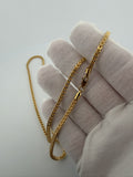 24" 14k Yellow Gold Foxtail Franco 3mm 11.7g