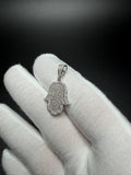 1.25" Silver Hamsa Pendant 2/3ctw VS/VVS Lab Diamond 4.2mm Bail 2.1g
