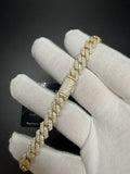 8mm Moissanite Cuban Bracelet, 5.5ctw D VVS1, GRA Certified, Gold Over 925 Silver, 9" (25.9g)
