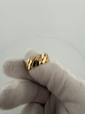 Size 11 14K Yellow Gold Cuban Ring 10mm 11.42g