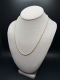 20" 14K Yellow Gold Rope Chain 2.5mm 9.42g