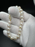 7.25" 14k Yellow Gold 8mm Freshwater Pearl Bracelet 15.9g