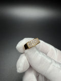 Size 10 Gold over Silver 2ctw VS/VVS 3 Row Lab Diamond Ring 6.2g