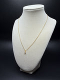 18" Gold over Silver Chain 1/4ctw Oval Lab Diamond Solitaire Pendant 1.4g