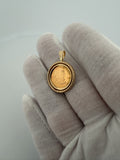14K Gold Krugerrand in 14K Bezel 3.3mm Bail 4.85g