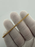 7.25 inch 3mm rope bracelet in 14K yellow gold, 1.31g, view 3 - Ott Family Jewelry