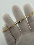 8" 14K Yellow Gold Rope Bracelet 3mm 6.2g