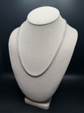 20" Silver est 1ctw Natural Diamond Tennis Chain 3mm 24.1g