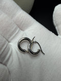 15mm x 3mm 14K White Gold Huggies 1.12g