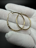 35mm 14K Yellow Gold Fancy Thin Hoops 1.7g