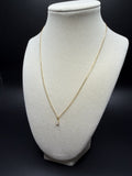 18" Gold over Silver Chain 1/4ctw Pear Lab Diamond Solitaire Pendant 1.3g
